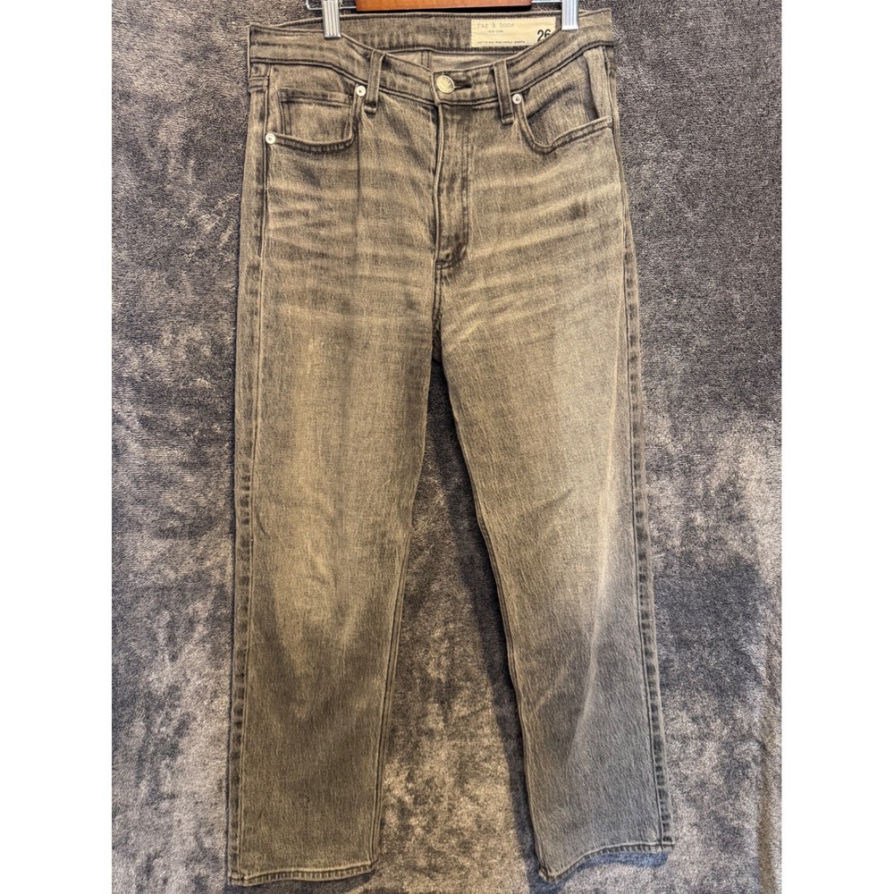 Rag & Bone‎ Hattie Mid-Rise Ankle Length Jeans Grey Straight Leg Size 26 Womens